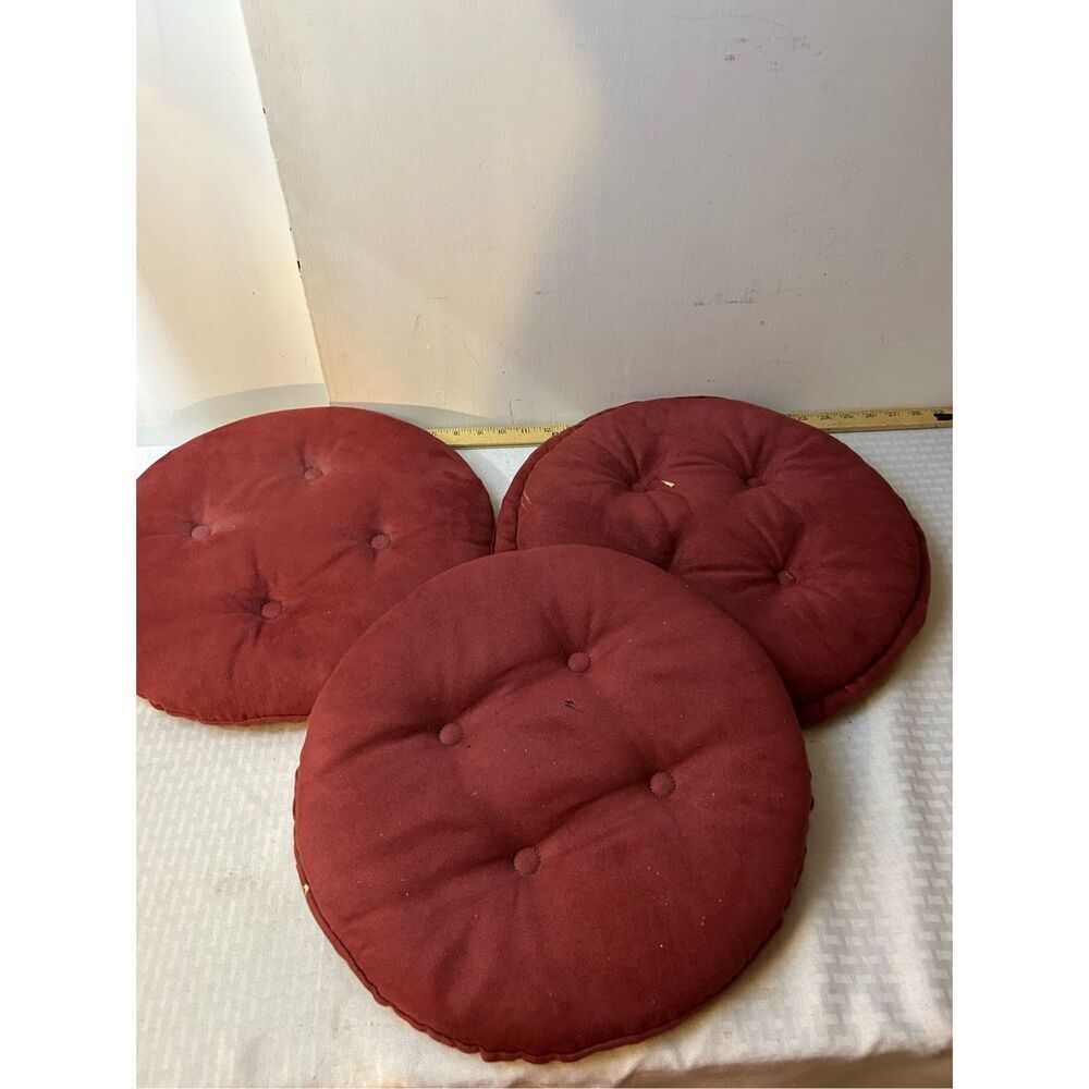 Stool cushion covers 3 pieces burgundy 14” diameter‎ USA